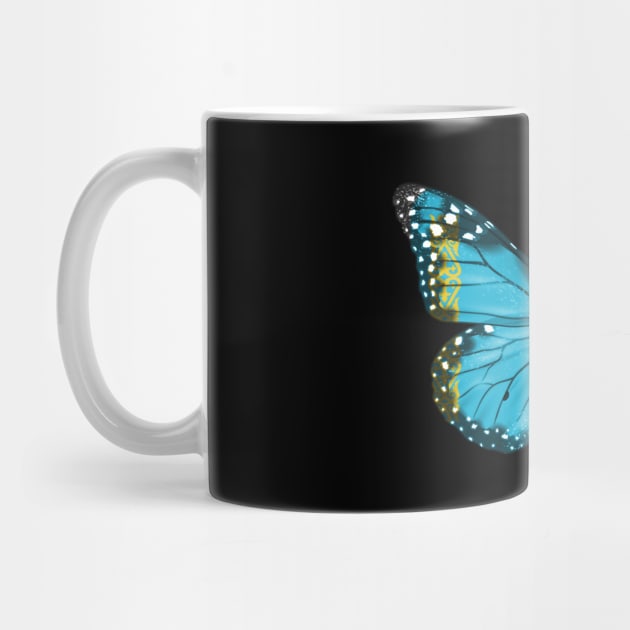Kazakhstani Flag  Butterfly - Gift for Kazakhstani From Kazakhstan by Country Flags